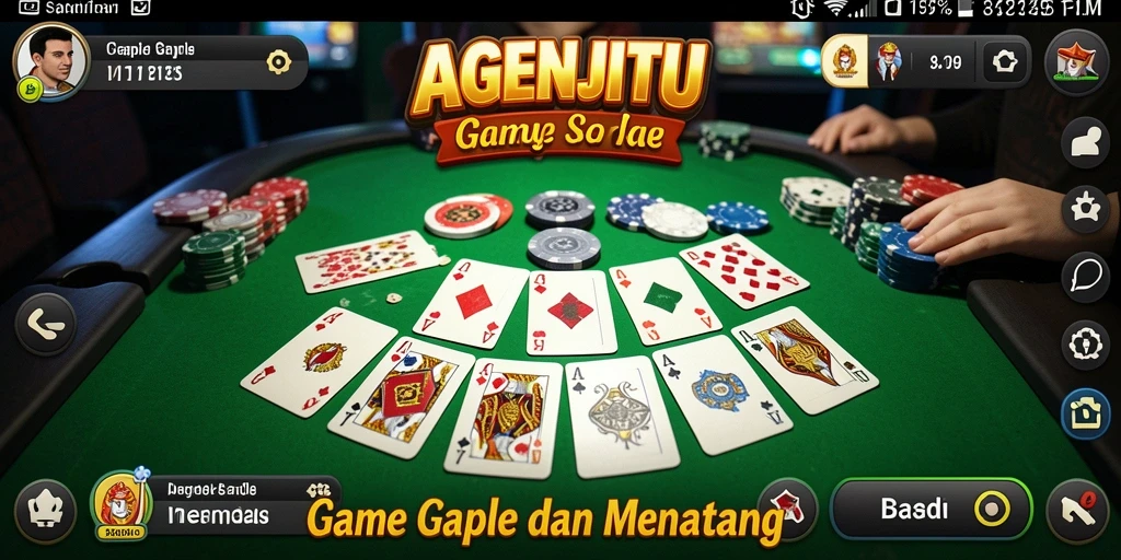 Screenshot AGENJITU menampilkan gameplay Gaple yang seru dan interaktif.