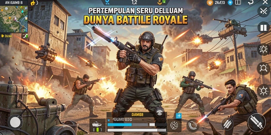 Screenshot menunjukkan aksi pertempuran seru di DAM88.