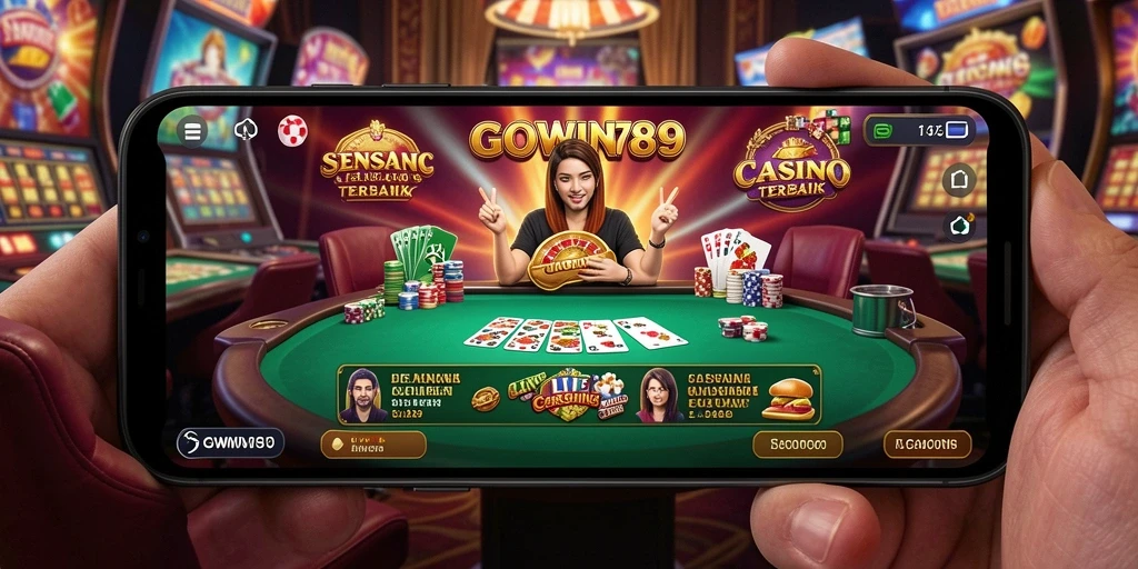 Tampilan gameplay Live Casino GOWIN789 dengan dealer profesional dan permainan interaktif.