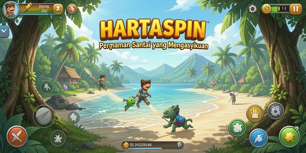 Tampilan gameplay HARTASPIN yang menarik dan penuh warna.