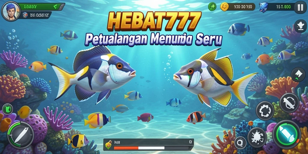 Tampilan gameplay HEBAT777 dengan aksi menembak ikan yang seru.