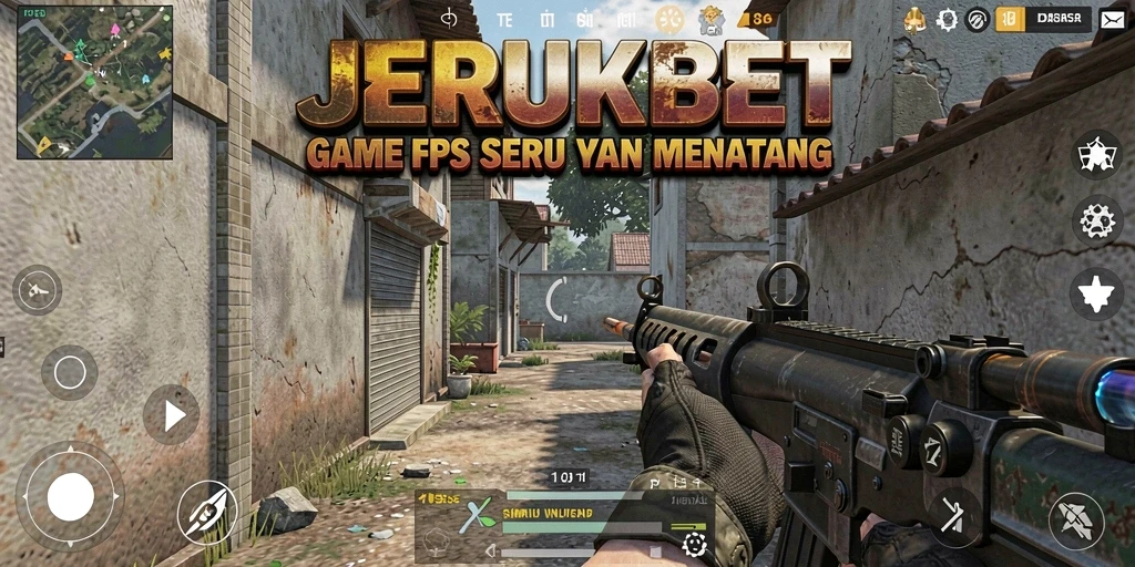 Screenshot gameplay JERUKBET dengan aksi tembak-menembak yang mendebarkan.