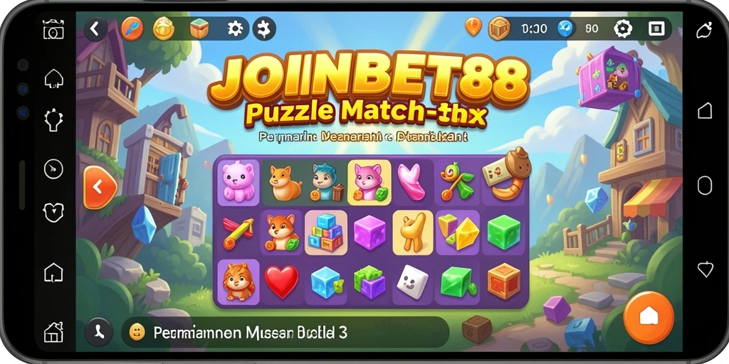 Tampilan gameplay menarik dari permainan Match-3 JOINBET88.