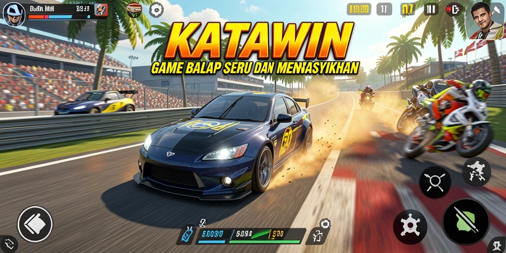 Gameplay Racing KATAWIN yang intens dan mendebarkan.