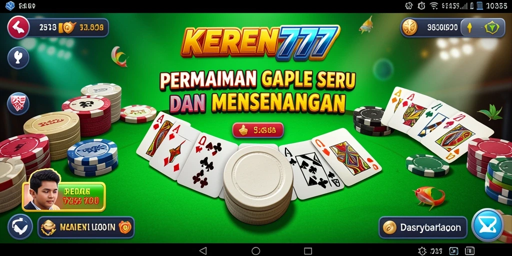 Screenshot gameplay KEREN777 menampilkan keseruan permainan Gaple.