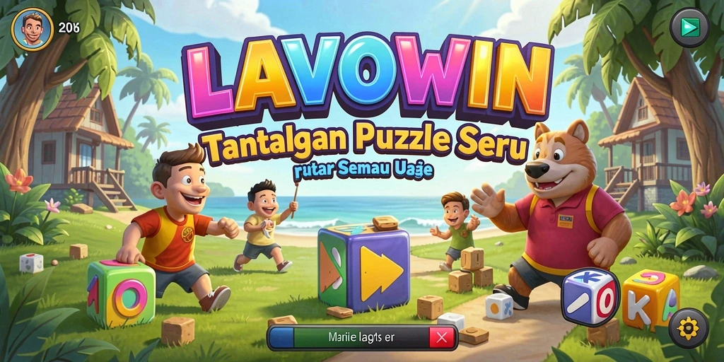 Tampilan gameplay seru di LAVOWIN saat menyelesaikan puzzle.