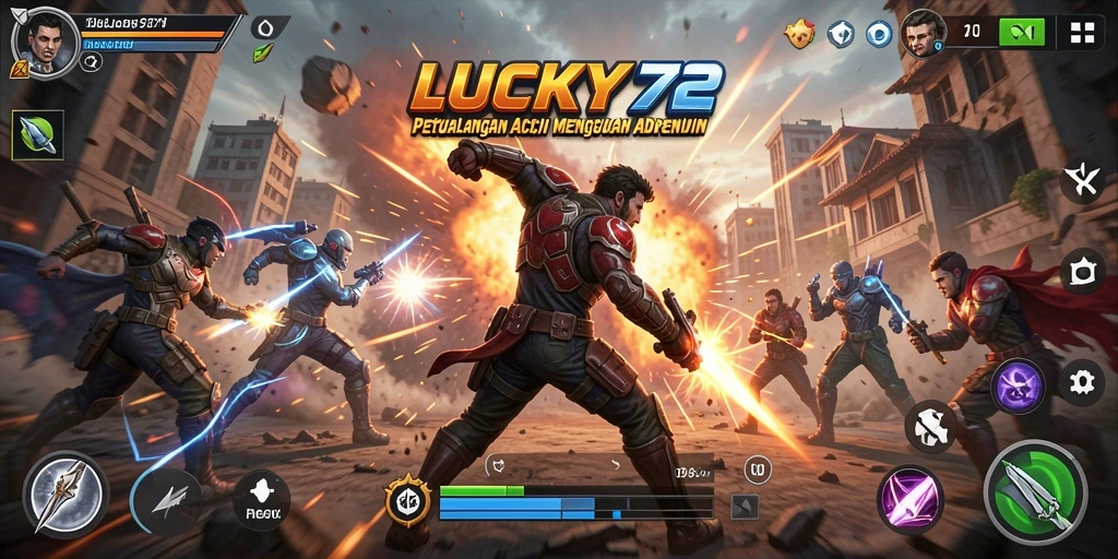Screenshot gameplay LUCKY72 menampilkan aksi yang mendebarkan.