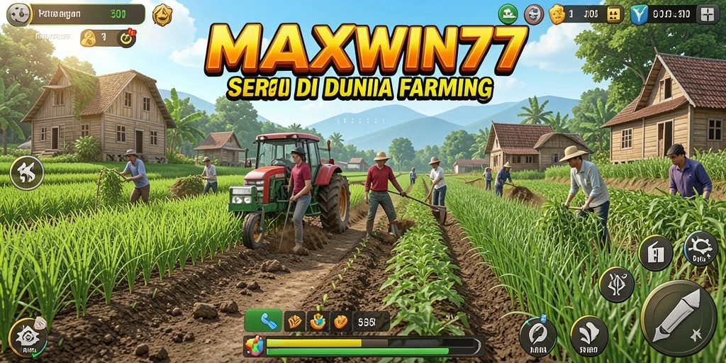 Tangkapan layar gameplay <strong>MAXWIN77</strong> menunjukkan aktivitas seru dalam bertani.