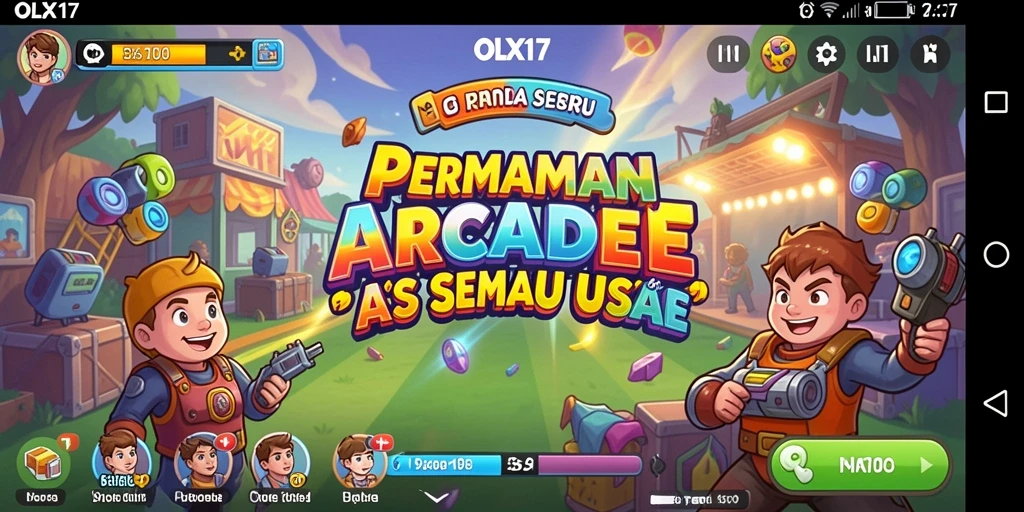 Tangkapan layar menunjukkan gameplay seru dari OLX17 yang penuh warna.