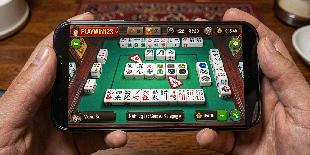 Screenshot gameplay menunjukkan keseruan bermain Mahjong di PLAYWIN123.
