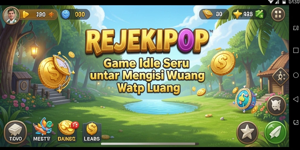 Tampilan gameplay menarik dari REJEKIPOP dengan elemen Idle.