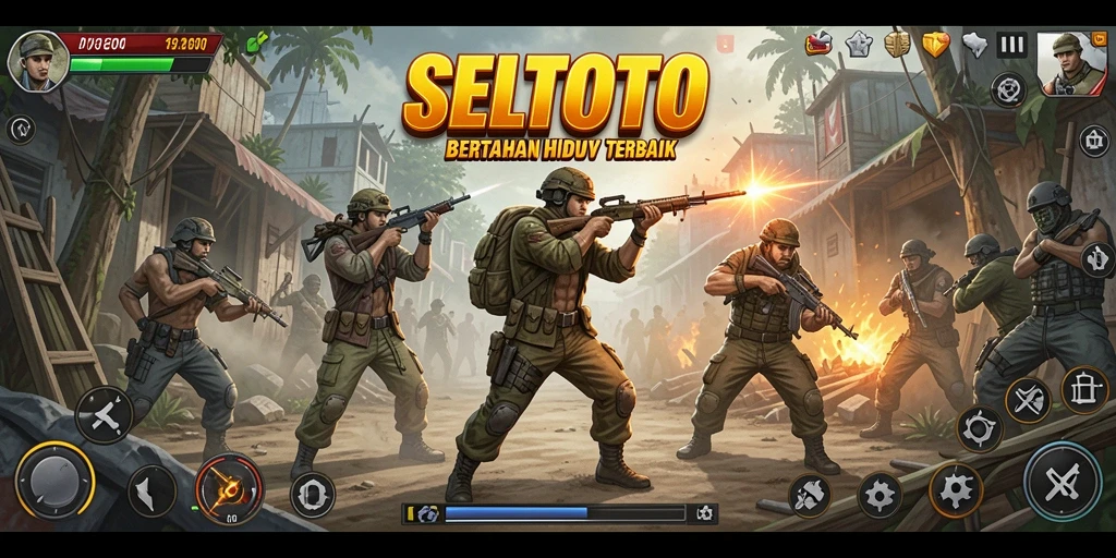 Tampilan gameplay intens dalam pertempuran Battle Royale SELTOTO.