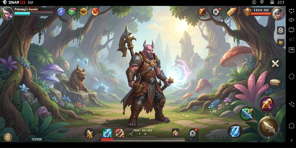 Tampilan gameplay SINAR123 yang penuh warna dan dinamis.