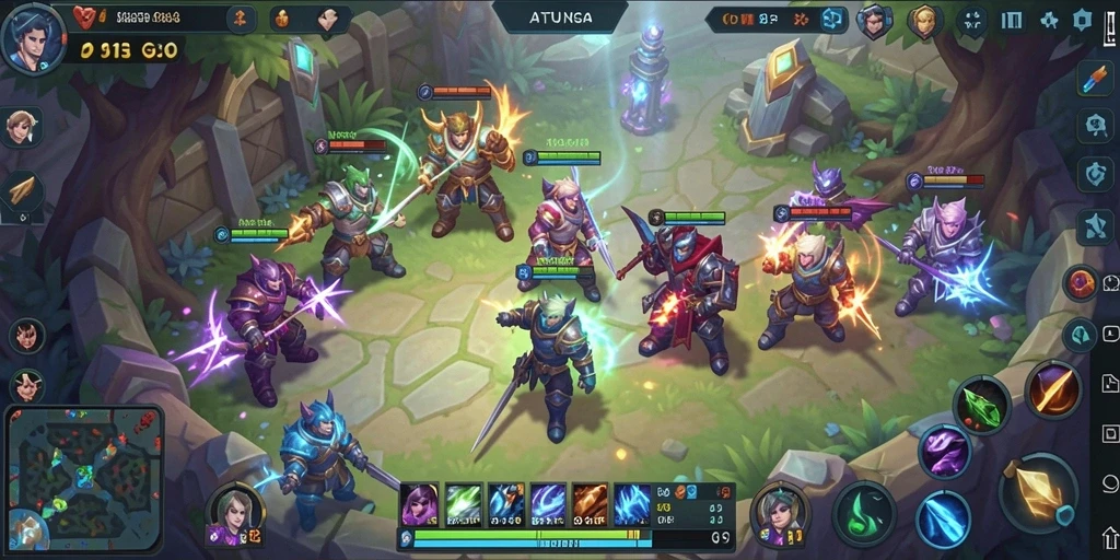 Tampilan gameplay seru di arena pertarungan UNTUNGGO.