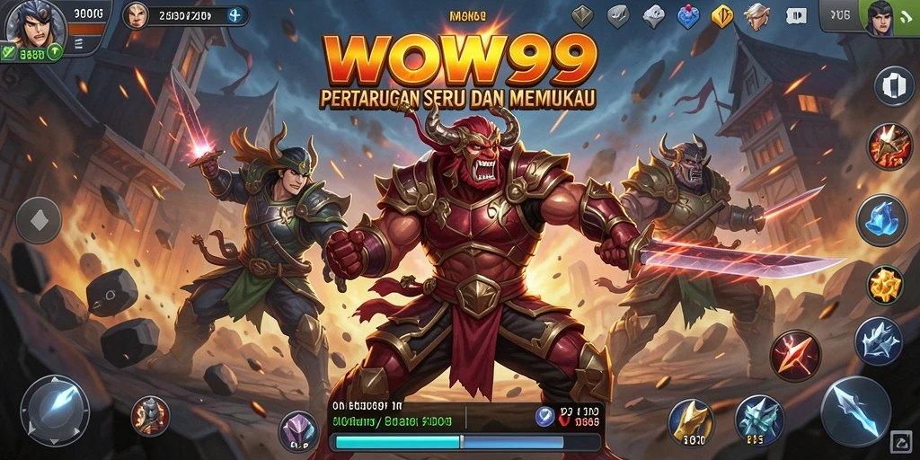 Tampilan screenshot WOW99 menunjukkan pertarungan seru dan beraksi.