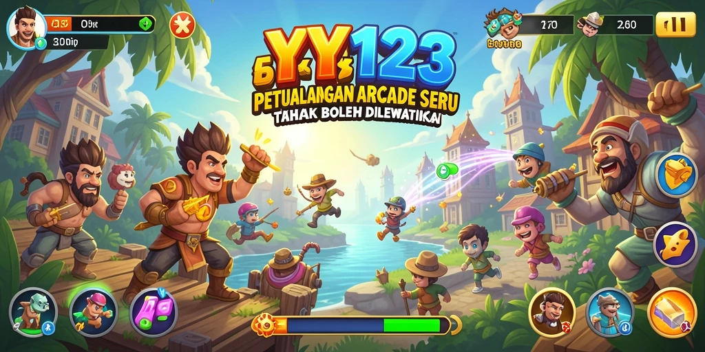Tangkapan layar gameplay seru dari YY123 yang penuh aksi.