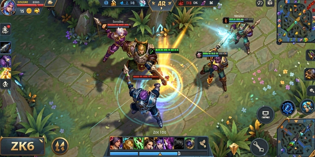 Gameplay seru ZK6 dalam aksi pertarungan MOBA.